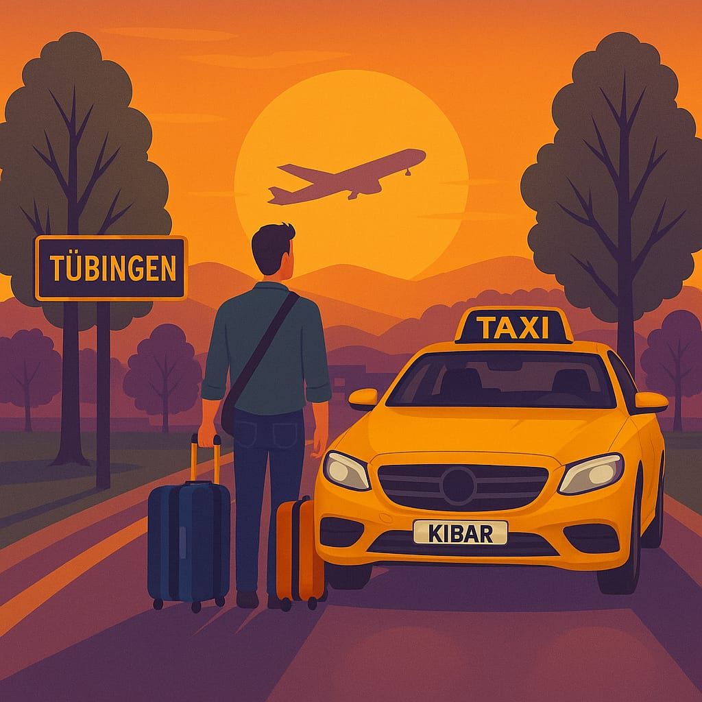 Flughafentransfer Tübingen nach Stuttgart – Taxi Kibar auf dem Weg zum Flughafen